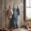 10Pcs Iron Clothes Storage Rack Metal Wall Hanging Hook Simple Coat Single Hanger  Bedroom Storage
