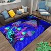 Mystical Colorful Mushroom and Lizard Design Rug for Everyone's Space * Suitable for use as an anti-slip game mat for living room and bedroom sofas