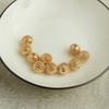Pack of 10 Exquisite Hollow Designs Sturdy Brass Round Loose Beads with Long Time Use 18K Gold Plating Supplies