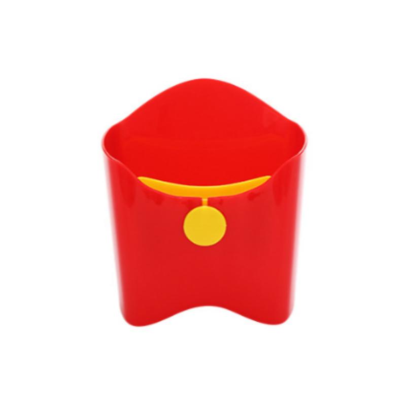 1pc Portable Plastic French Fry Cup Snack Container with Dip Compartment Food-Grade PP Salad Cup Student Square Salad Bowl