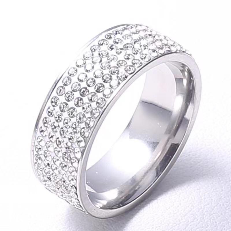 

1шт подарок ювелирные изделия стальное кольцо Bling титановые аксессуары любовник помолвка пара 6 серебряный