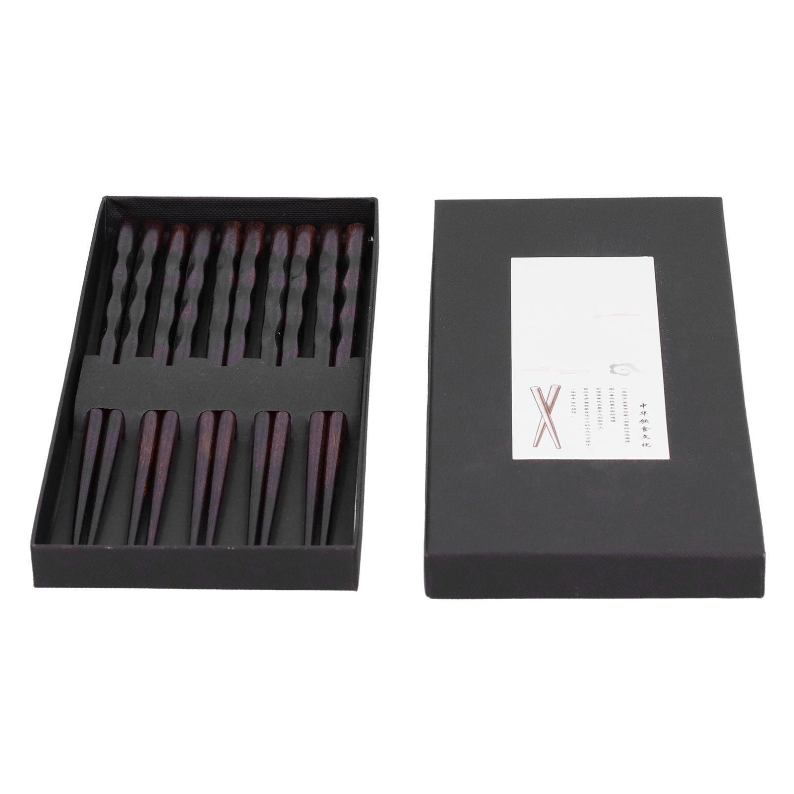 

5 Pair Chopsticks Japanese Style Reusable Wood Chopstick Tableware Kitchen Accessory