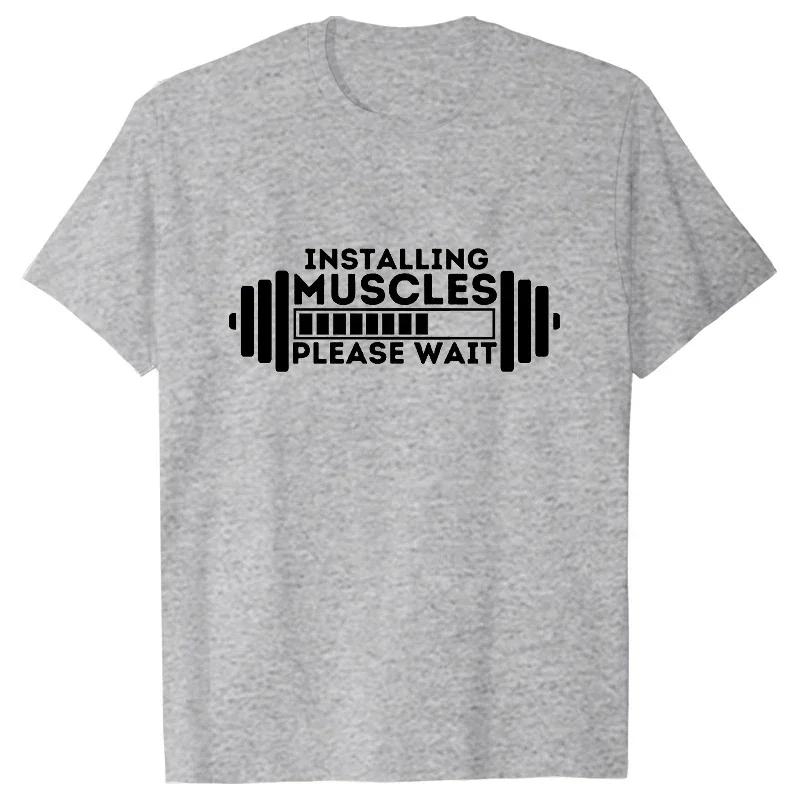 2023 Sommer T-Shirt für Herren Top Mode Harajuku Streetwear Herren Damen T-Shirts T-Shirts Muskeln aufbauen Bitte warten Y2K Tops