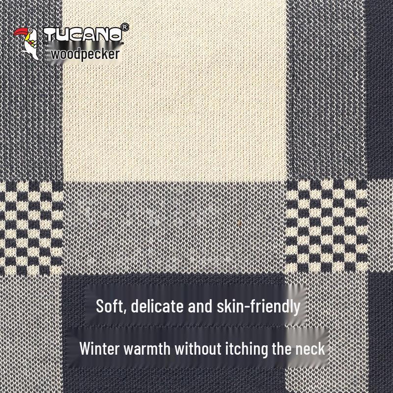 Tucano Men's Classic Plaid Knitted Winter Scarf