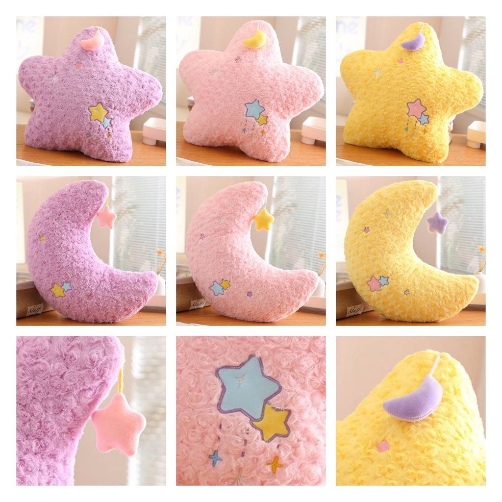 Cute Star And Moon Plush Pillow For Kids Soft And Fluffy Stuffed Toy For Home Decor And Birthday Gifts From Diman