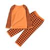 Family Matching Halloween Pajama Set with Patchwork Print - Cozy Loungewear for Parents and Kids