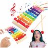 Colorful Wooden Glockenspiel 8 Tones Musical For Children Learning To Play