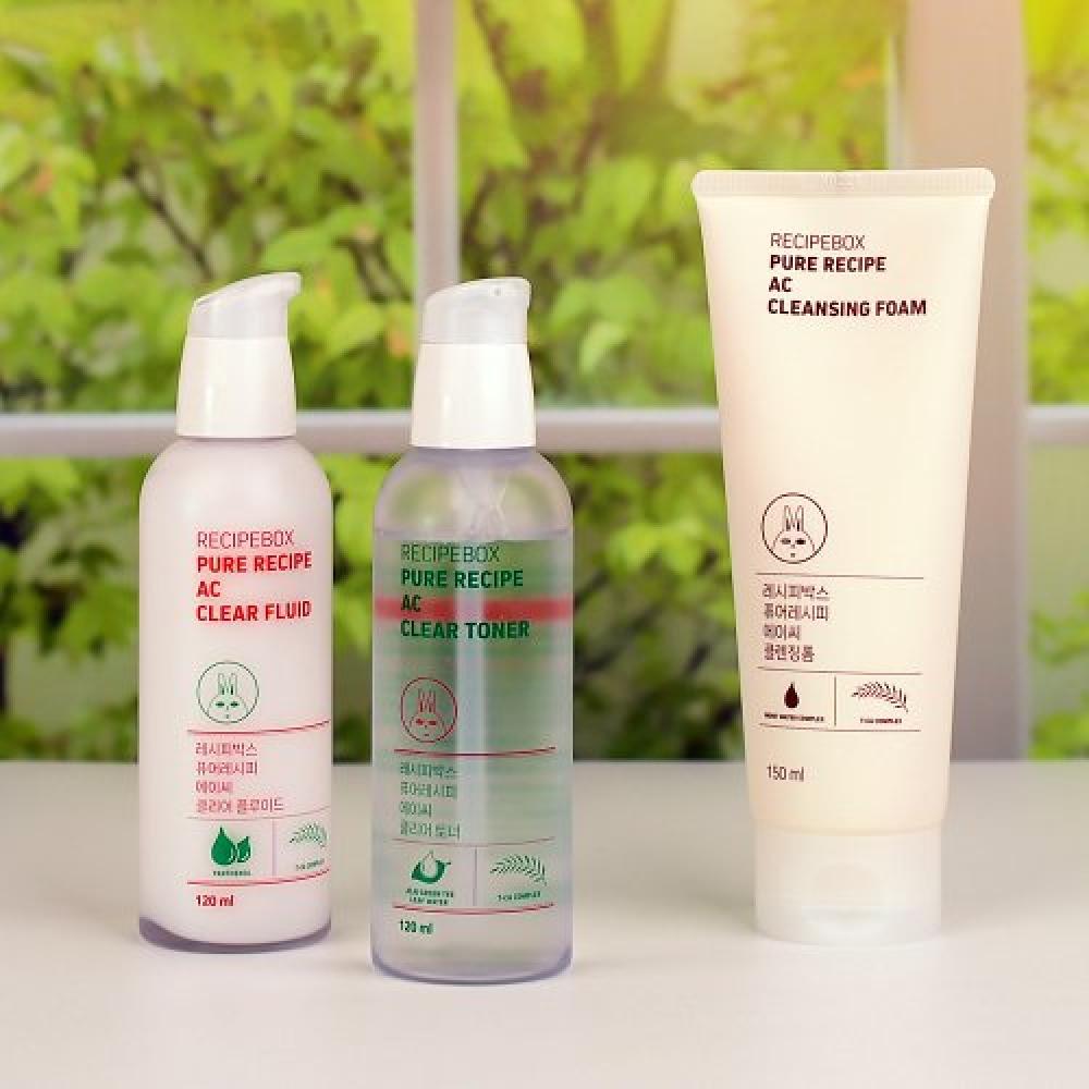 Recipebox Acne Cleansing Foam Lotion Set 3 Types Ac