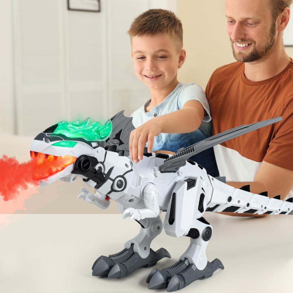 Robot Toy Electric Electric Toy Lights For Birthday Christmas Gift Dinosaur, Animal, Kids' Model, Up, Walks, Sprays, Electronic, Touch-Friendly,