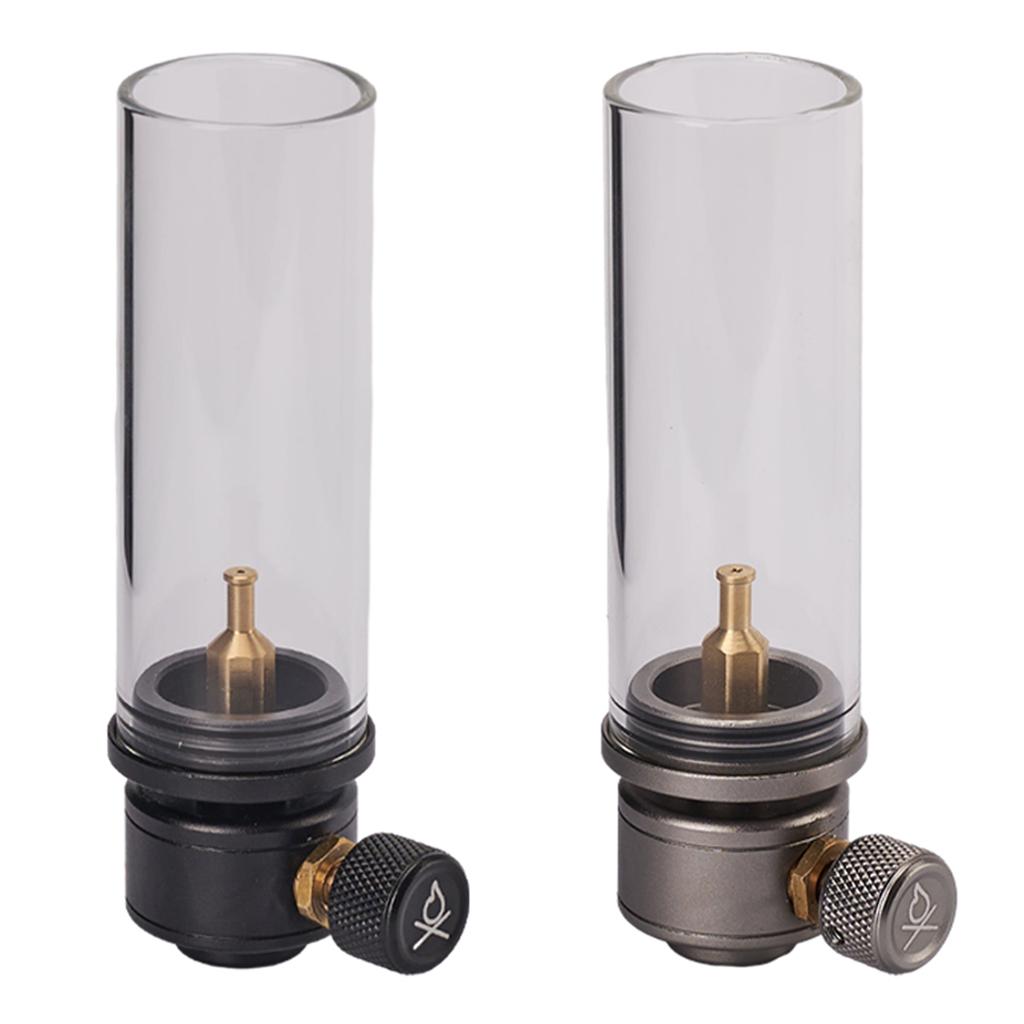 Candle Light Glass Lampshade Gas Atmosphere Lamp with Gas Burner Candle Lantern Energy-saving for Outdoor Fishing Camping Hiking