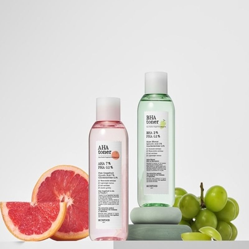 [1+1] Тоник с AHA-кислотами Розовый Грейпфрут и Тоник с BHA-кислотами Шин Мускат (Кроссовер)