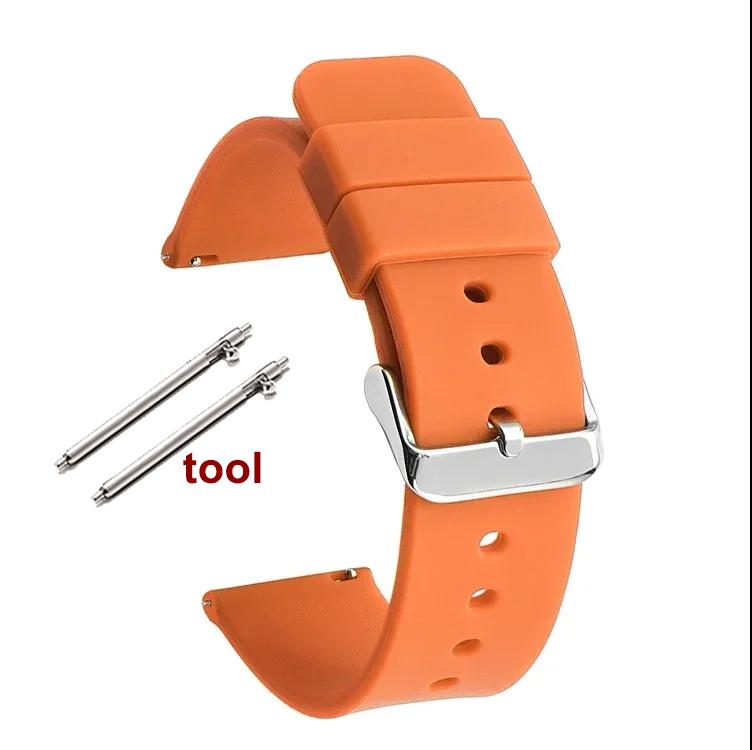 Bracelet Silicone à Libération Rapide 12/14/16mm 18mm 20mm 22mm 24mm Étanche Caoutchouc Bracelet pour Montre Connectée Huawei GT2/GT3