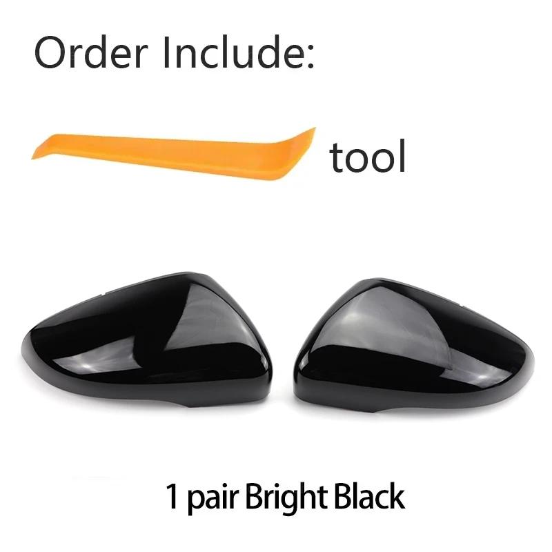 Black Carbon Fiber Side Mirror Cover for Volkswagen VW Touran MK6 Golf 6 GTI 09-19, Vehicle Trim Accessory