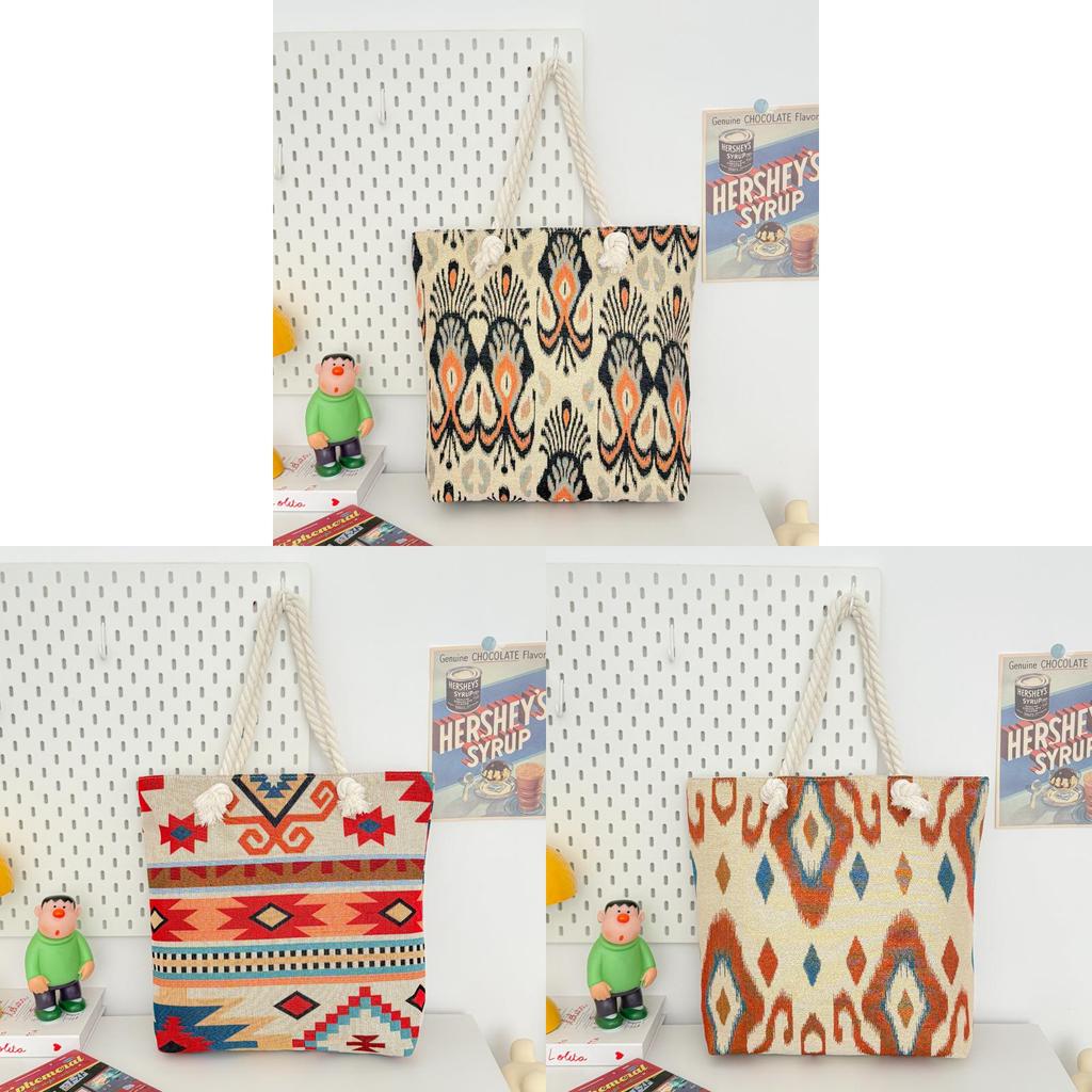 Mandala Canvas Shoulder Bag With Embroidery For Daily Use