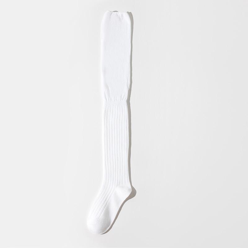 Socks Women'S Knee Socks Autumn And Winter, Thigh Socks Pure Cotton Sweat-Absorbing Japanese Stacking Socks Solid Color Fashion High-Tube Socks