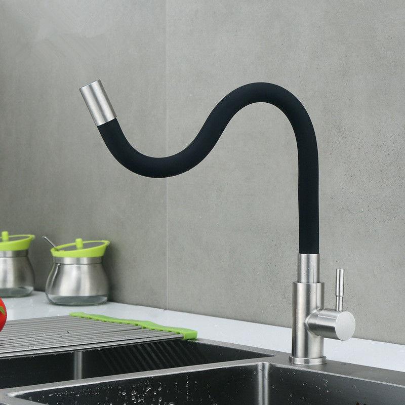 304 Edelstahl Universal Single Kaltwasserhahn Bunte Drehbiegen Küche Geschirrspülbecken Wasserhahn Für Küche