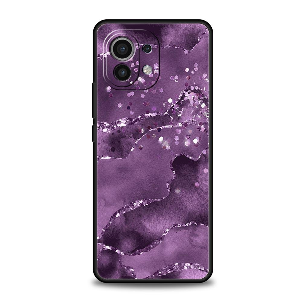 Glitter Agate Marble Art Phone Case For Xiaomi Poco X4 X3 NFC F3 F4 M3 M4 Mi Note 12T 10 12 11 Ultra 11T Pro 10T Lite 9T Cover