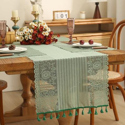 Französische Hohlspitze Tischläufer Moderner Leichter Luxus Langer Kaffeetischläufer High-End Abdecktuch Nordischer Retro Teetischläufer