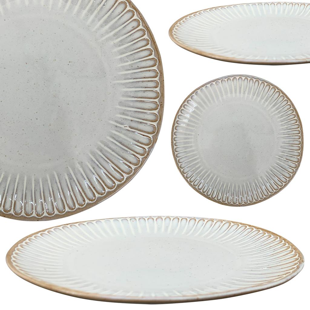 Talerz Obiadowy Ceramiczny Szary Grau