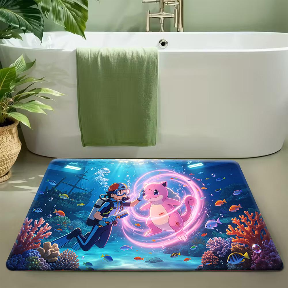 Ocean Sunset Orca & Dragon Print Non-Slip Soft Doormat for Home Decor 40x60cm