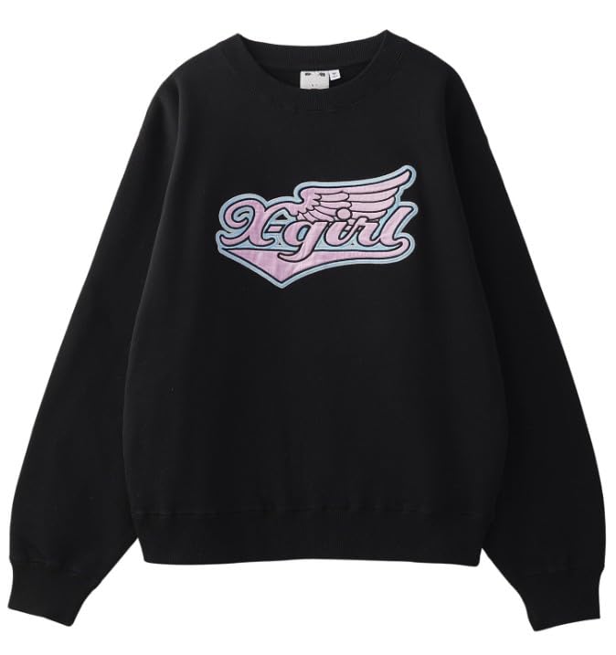 

Wing Logo Patch Crewneck Sweat Top Size S X-girl (105253012017) Black, чорний