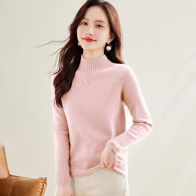 SNOWFLYING Women s 100% Merino Wool Semi-High Neck Sweater S