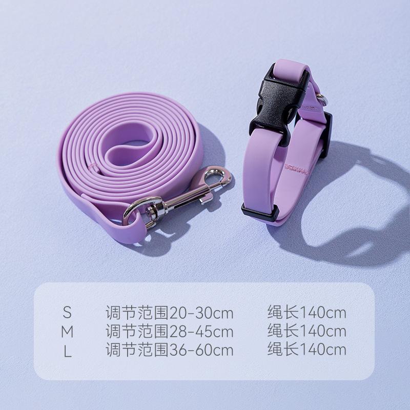 

Собачий поводок ошейник Маленькая и средняя собака Тедди Бигбер Макарон на прогулке поводок для собаки Товары для питомцев S (adjustable range 20-30cm, rope length 140cm) фиолетовый