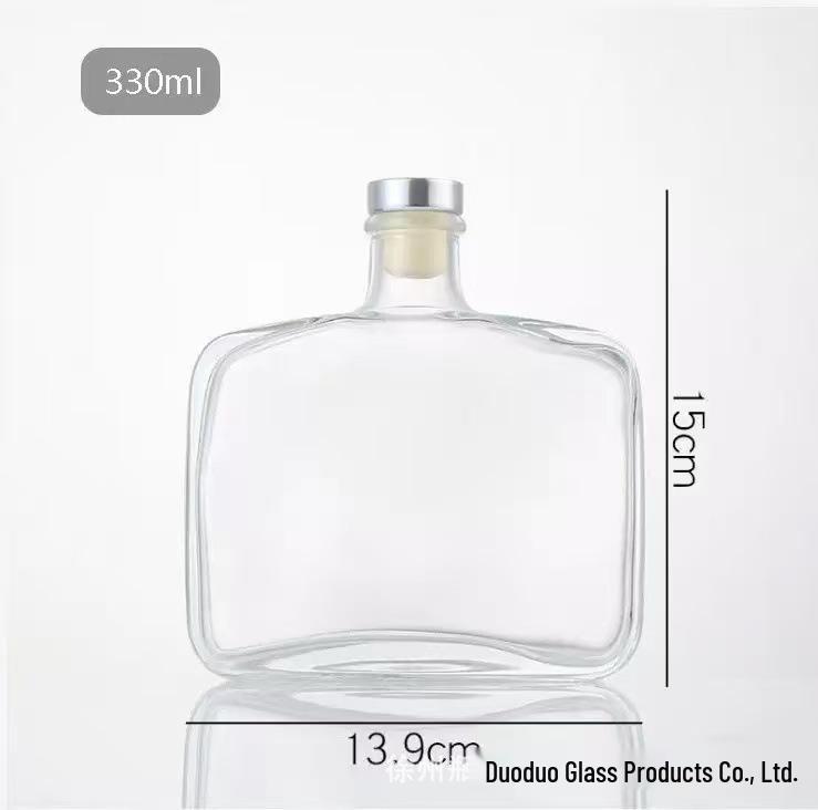 In-Stock Flat Square Glass Bottle for Reed Diffuser, Alcohol, Oil; Customizable with Silk Screen Printing & Ceramic Decal