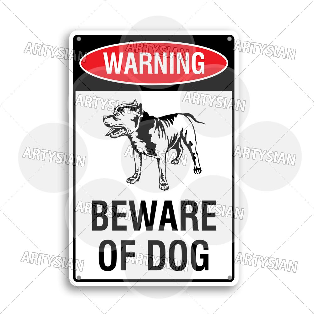 Beware of Dog Metal Sign Rottweiler GSD Golden Beagle Bulldog Pit Bull Poodle Bullmastiff Bloodhound Yorkie Border Collie Schn