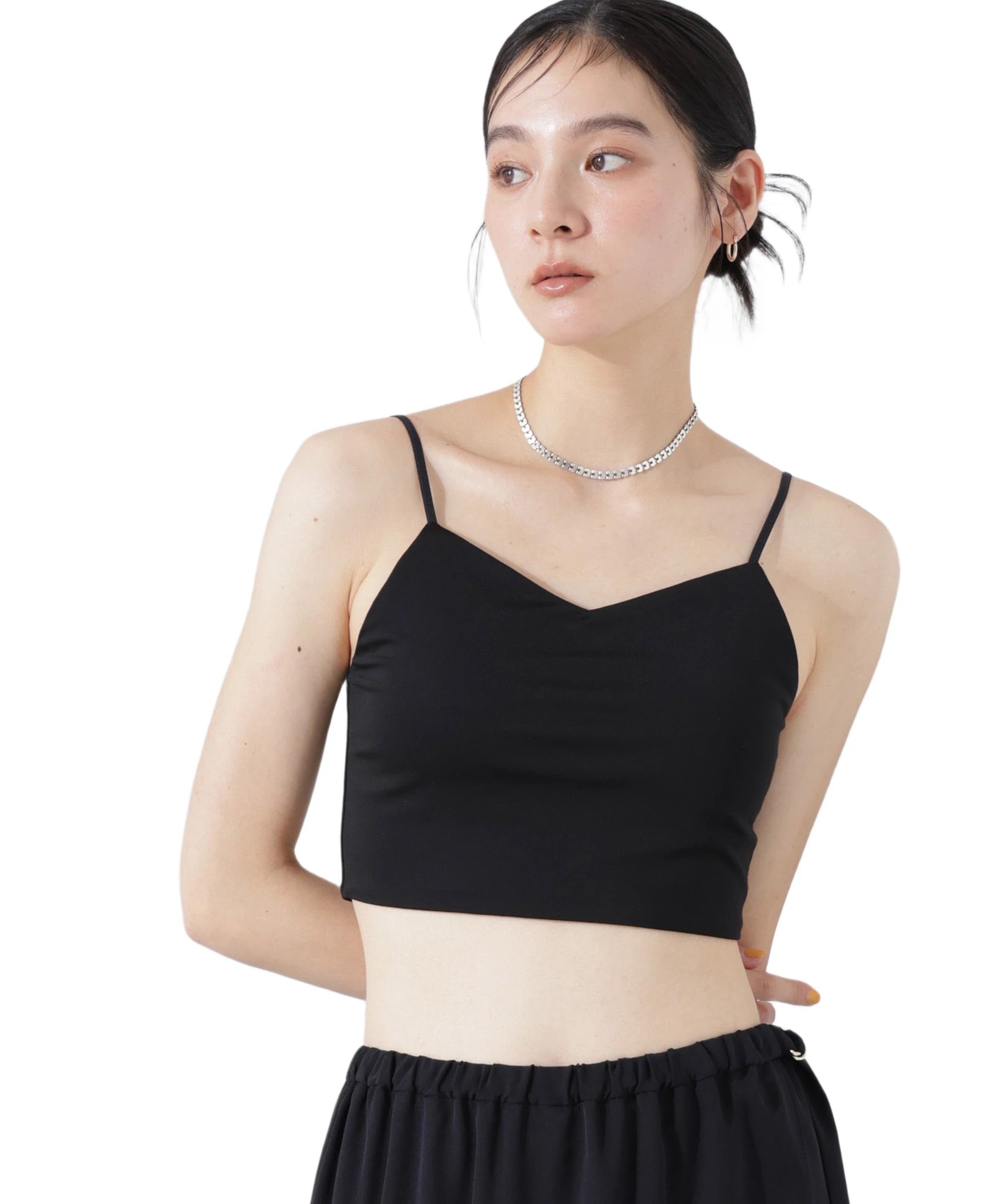 

Топ-бра Nano Universe Stretch Punch с чашками по размеру, женский, M, 010, черный, 669-5124317