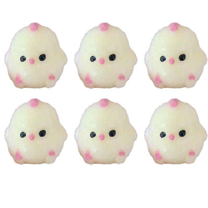 Cute Squishy Chick Fidget Toy Phone Chain Stress Relief Toy Bag Charms Super Soft Rebound Chicken Animal KeyChain Kawaii Pendant
