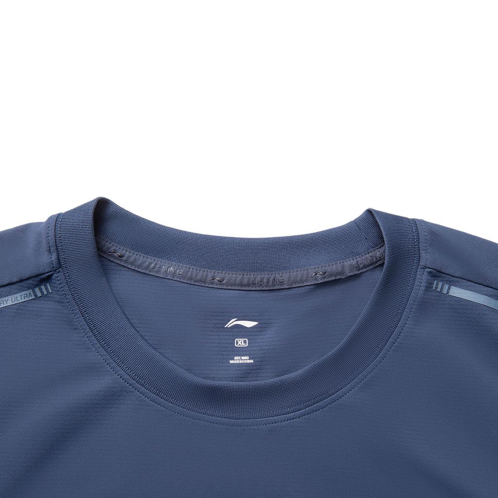 Li Ning Fitness Series Casual Sports Versatile Comfortable Breathable Short Sleeve T-Shirt Men Tops Dark-Indigo ATSV509-8