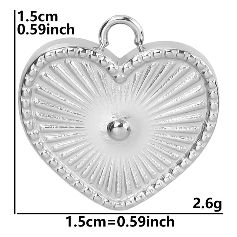 6pcs Titanium/Stainless Steel Heart Charms For Jewelry Making Supplies Fashion Diy Love Pendant Wings Flower Landscape Materials
