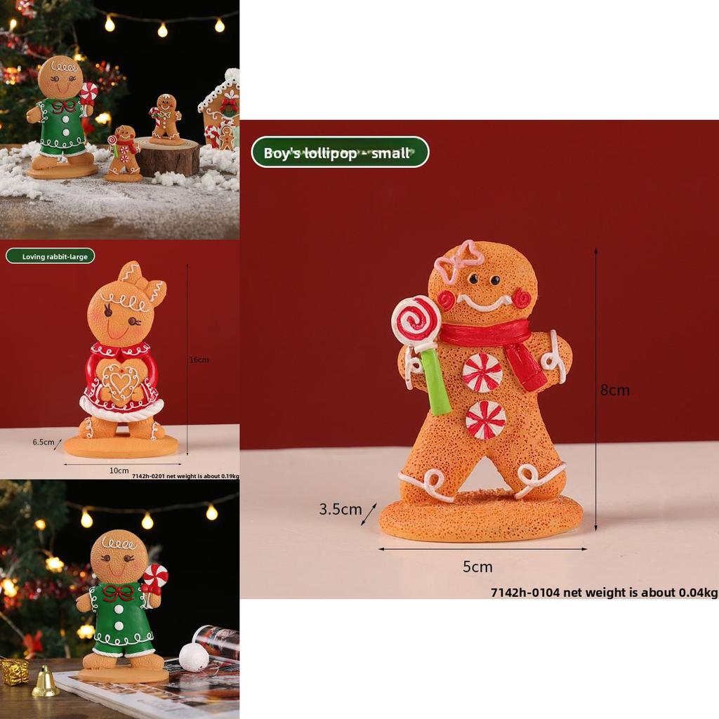 Christmas Gingerbread Man Christmas Party Resin Cartoon Festive Table Decor For Home And Gift