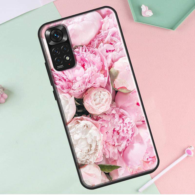Bujori Floare frumoasă pentru Redmi Note 12 Pro Plus Husă pentru Redmi Note 10 8 9 11 Pro 12S 11S 10S 9S 9C 10C 12C