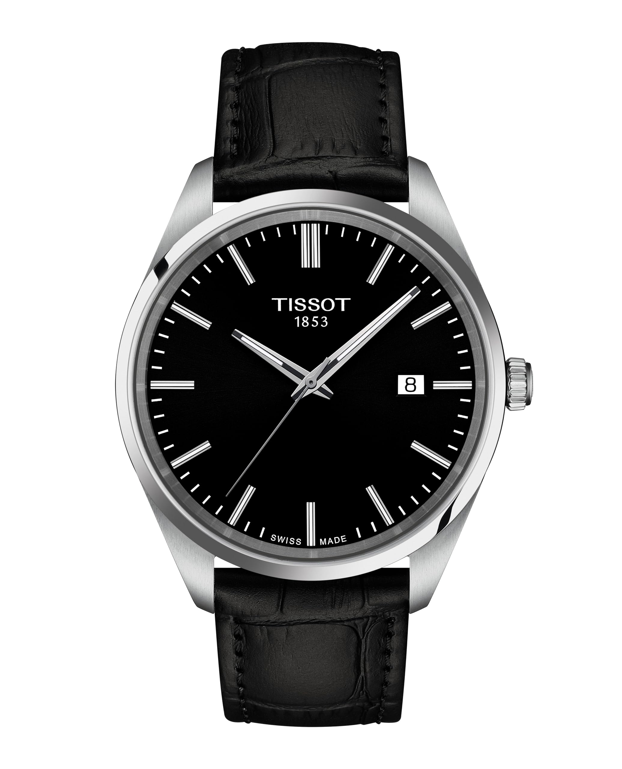 

Tissot PR 100 Men s Watch with Leather Strap and Black Dial (Official Import) T1504101605100