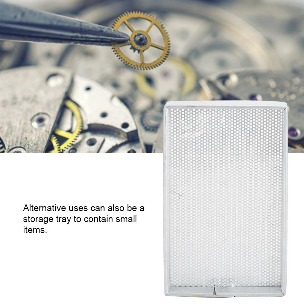 Uhrenteile Aufbewahrungstablett Aluminiumrahmen Stahlnetz Reinigungswerkzeug Organizer Trockenplatte