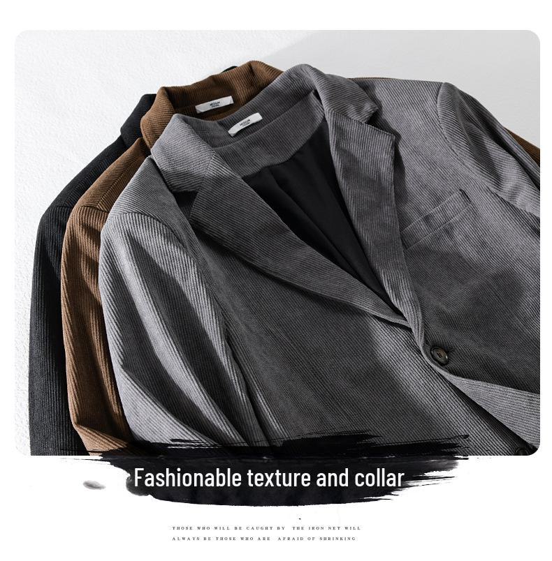 Men's Slim-Fit Corduroy Jacket, Versatile Autumn Business Casual W806
