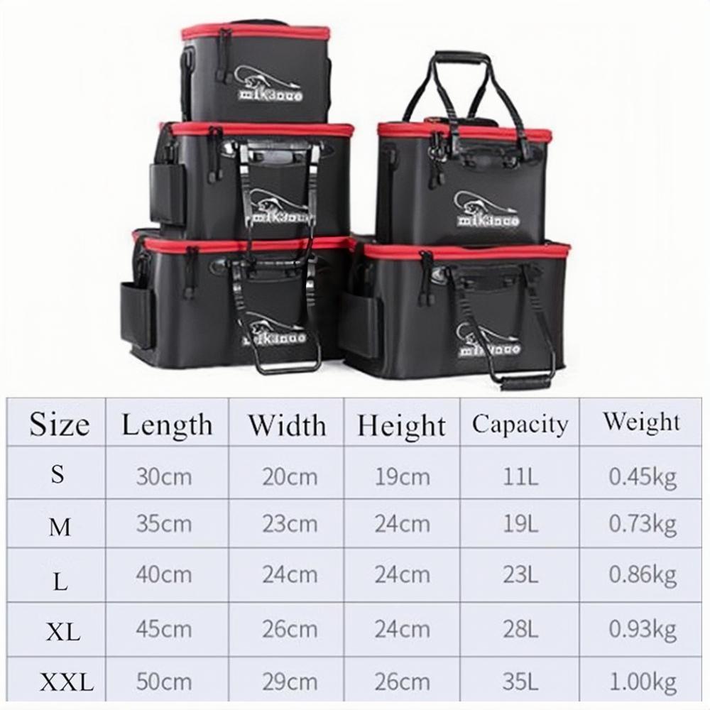 11-35L Foldable Fish Bucket Multi-Functional EVA Fishing Bag for Live Fish Storage Fish Container 5 Sizes