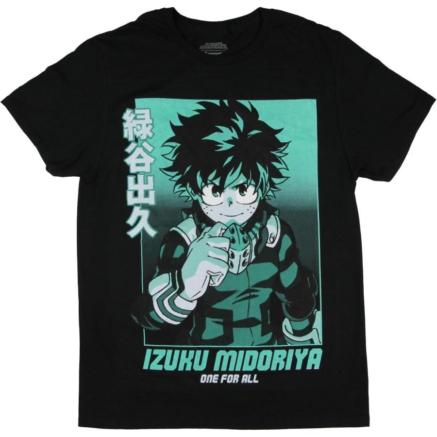 Моя геройская академия Мужская футболка с графическим принтом аниме Изуку Мидории Один за всех для взрослых S