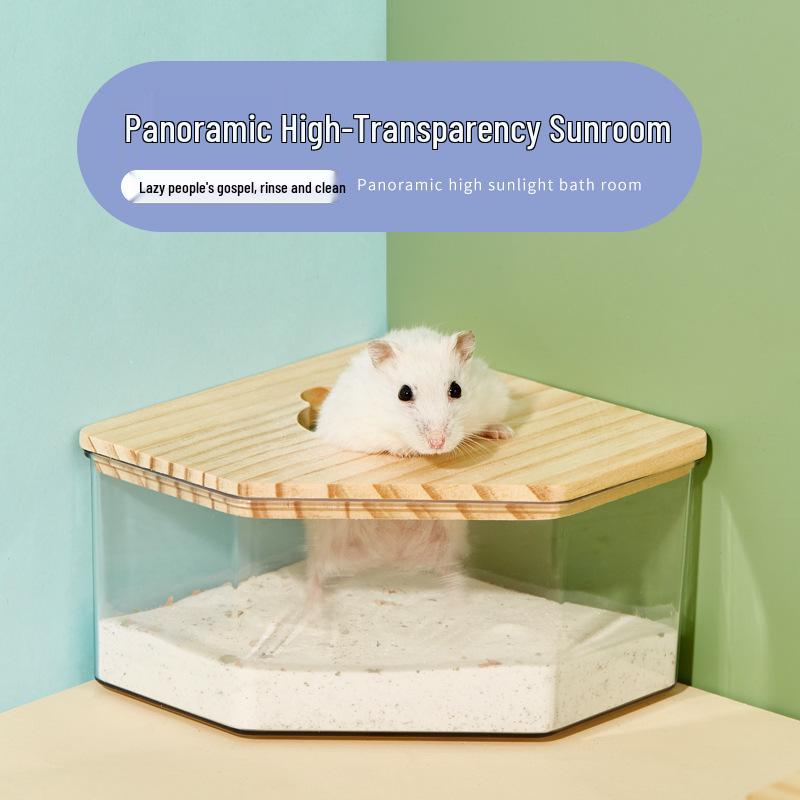 Large Acrylic Hamster Bathroom: Transparent Dual-Use Sand Basin for Bathing and Toilet