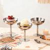 Ice Cream Footed Bowls Stainless Steel Reusable Dessert Cups Set For Sundae Fruit Snack Party Dessert Bowl Round Yogurt Cup