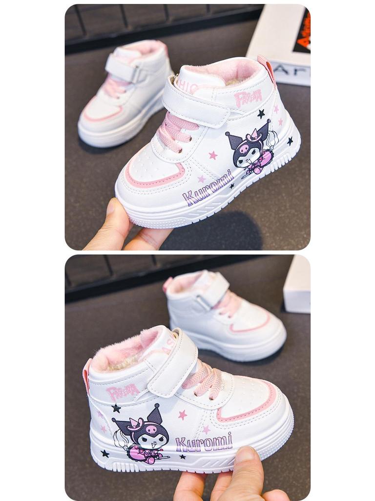 2025 Kinder High-Top Sportschuhe: Herbst/Winter Stil für Jungen, Cartoon-Leder für Mädchen, Bequeme Freizeitsneaker mit weicher Sohle