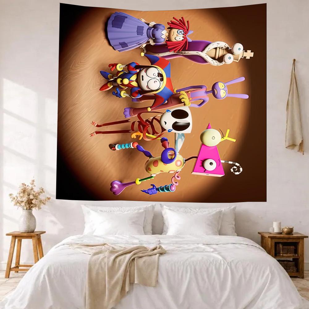 Digital Circus Game Wall Decor Tapestry Art For Pet Memorial Birthdaywedding Party Backdrop Family Gift