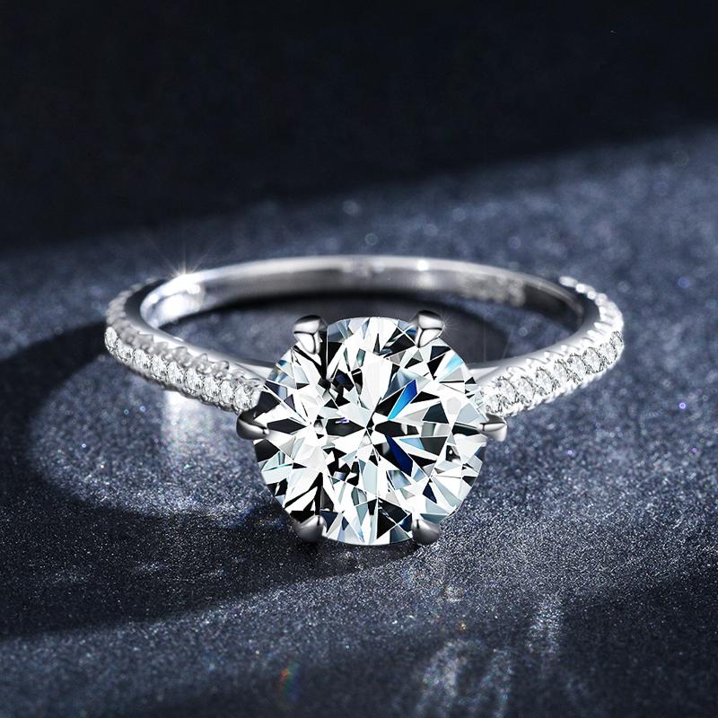 MODIAN Clear 3ct CZ Stone Ring 925 Sterling Silver Crown Rings for Women Wedding Engagement Statement Fine Jewelry