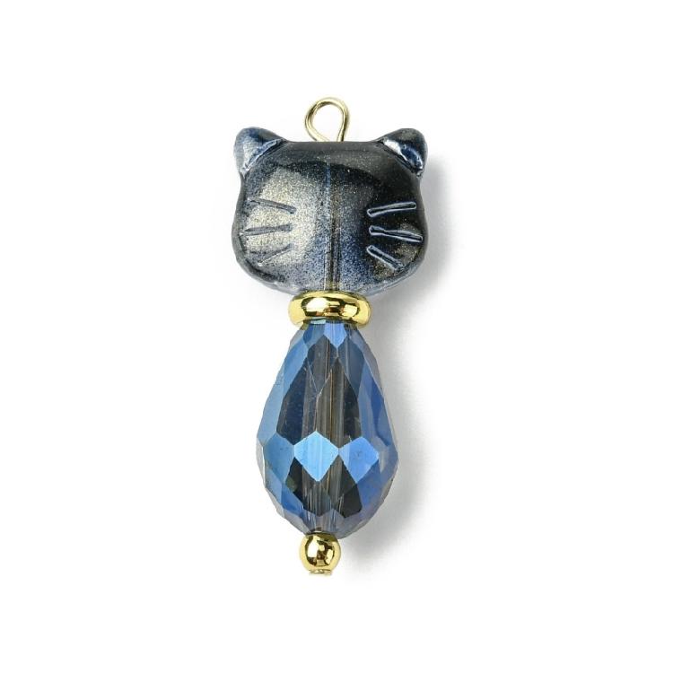 5 Pezzi/8 Pezzi Ciondoli Gatti in Vetro per Creazioni di Gioielli Uniche Accessori per la Realizzazione di Portachiavi Fascino di Colore Misto a Forma di Animale