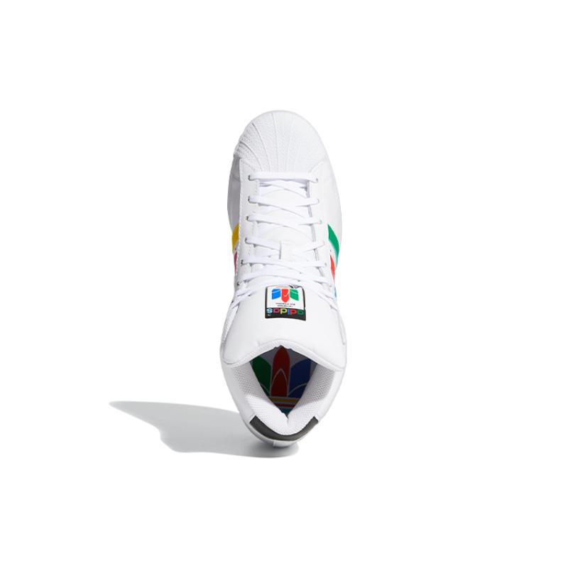 Adidas Pro Model 'Colorful Trefoil   Cloud White' Sneakers FX0183