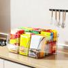 Kitchen Seasoning Organizer with Dividers Clear Plastic Storage Box for Spice Packets Sauces Stackable Dustproof Storage Box for Pantry Cabinet
