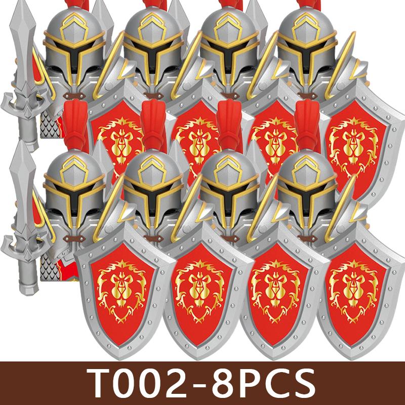 Medieval Castle Soldier Figures Building Blocks Military Dragon Knight Guard Armored Warrior Infantry Sword Spear Bricks Toy Boy