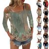 Women's T Shirt Tee Print  Off The Shoulder Tops Cut Out 3/4 Sleeve  Sexy Fashion Regular Top